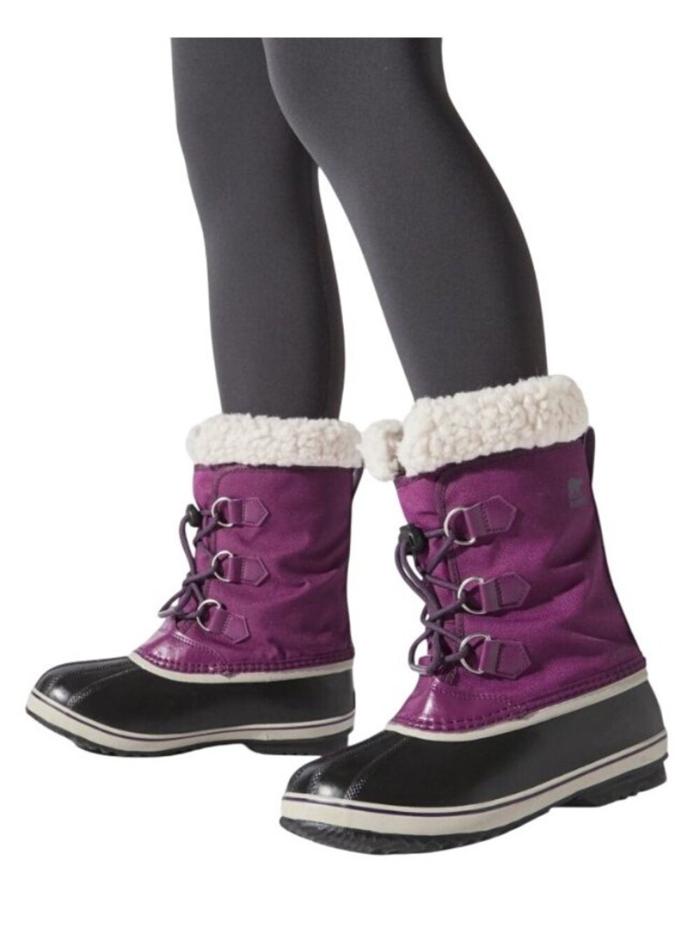 SOREL Yoot Pac Nylon Lace-Up Waterproof Winter Boots Wild Iris Dark Plum Size 2